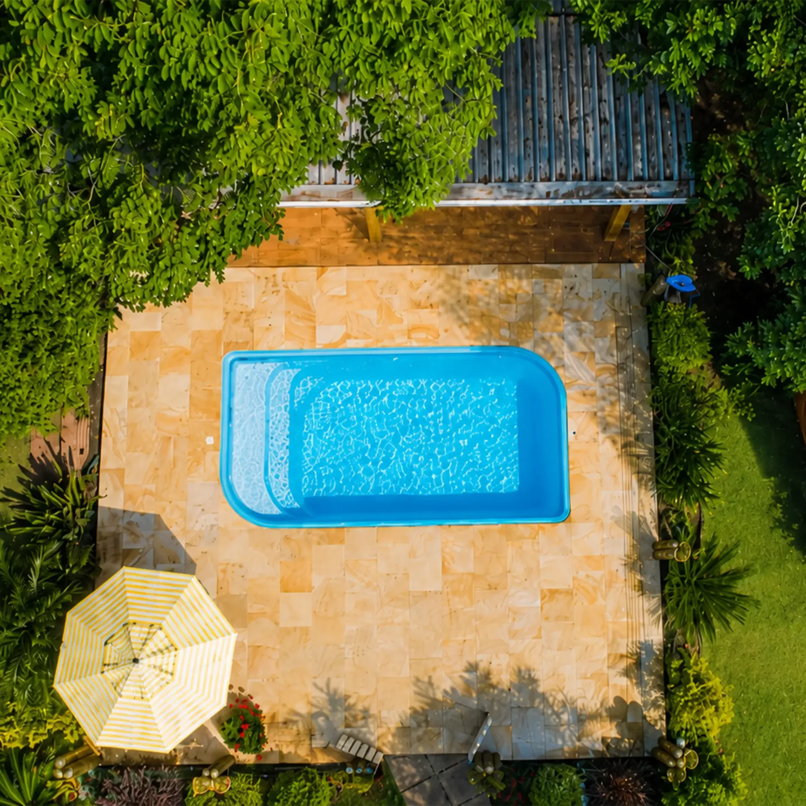 vista de cima piscina