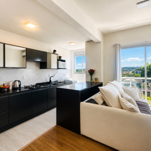 sala de estar e cozinha