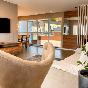 Sala de estar do apartamento